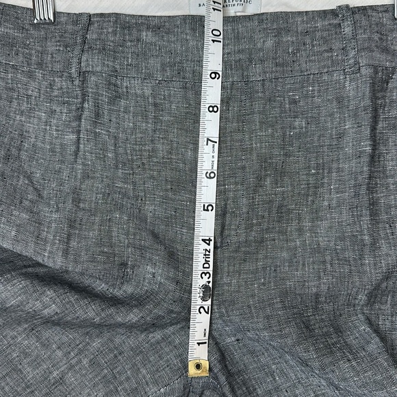 Banana Republic 100% Linen Dark Marled Grey The Martin Fit Trouser Pants Size 14 - Picture 10 of 12